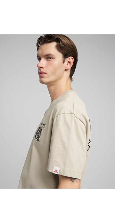 リラックスフィット ヘビーコットンジャージーSKULL Tシャツ 詳細画像
